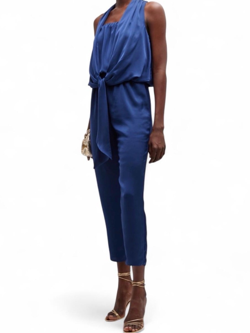 NWT Ramy Brook Dorothy Convertible Blue Jumpsuit with tie front $525 Retail